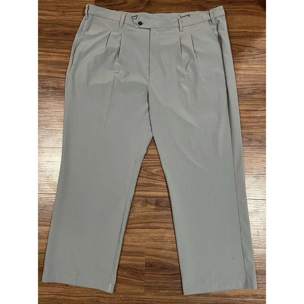 TGW Golf Pants Mens Size 44 Gray Lightweight Player Pleat Expandable Performance
